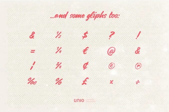 Carosello Font Glyphs