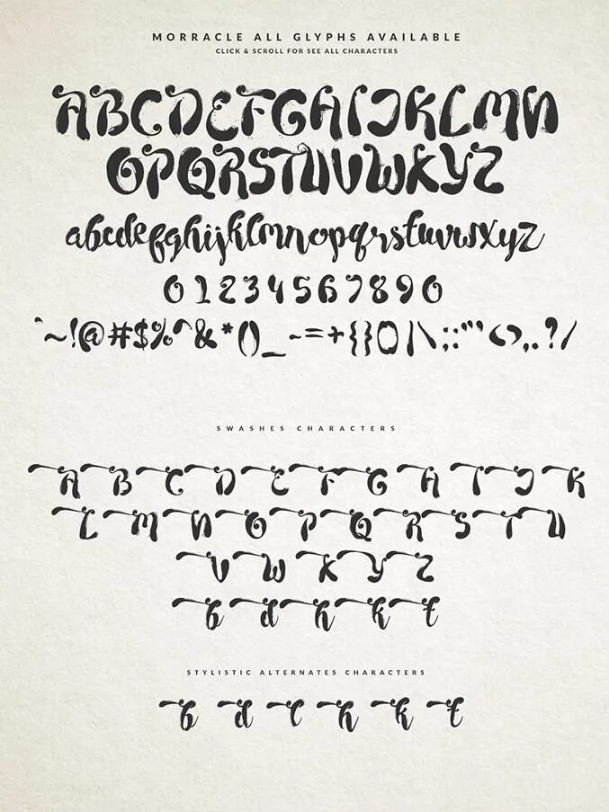 Morracle Font Glyphs