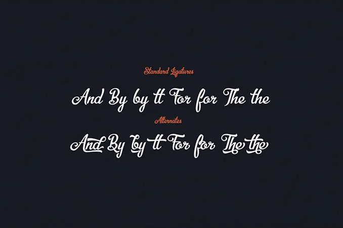 Bellico Typeface Ligatures