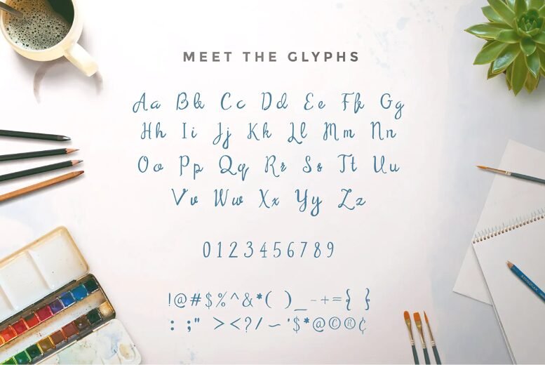 Serendipity Script Font Glyphs