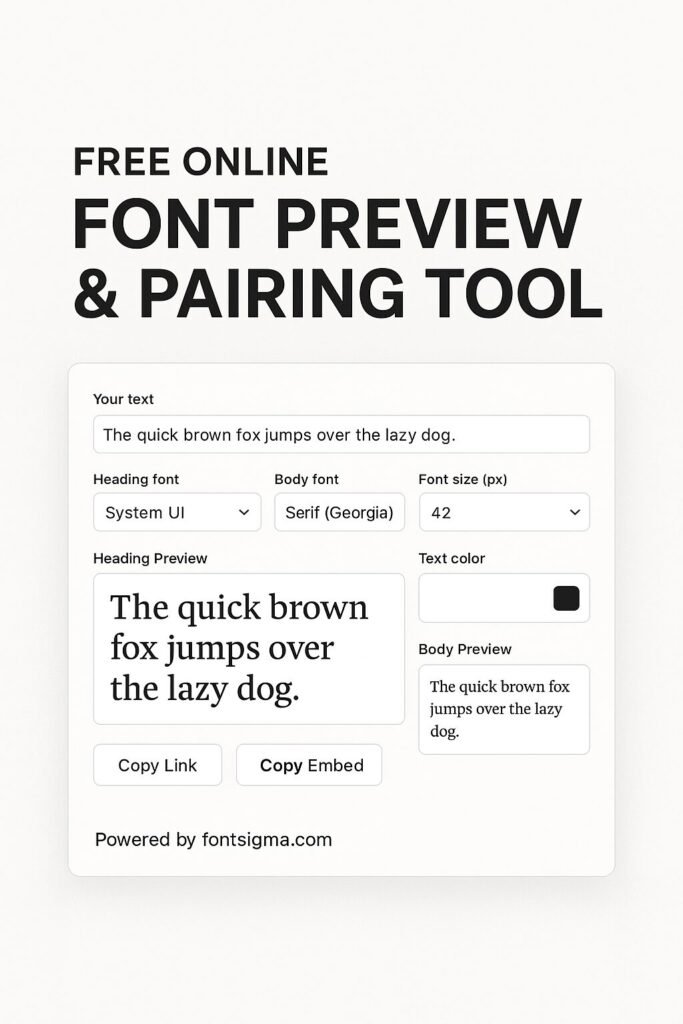Free Online Fonts Preview & Pairing Tool